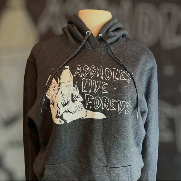 assholes live forever Other - Assholes Live Forever Size Grey Soft Pullover Hoodie Men Unisex